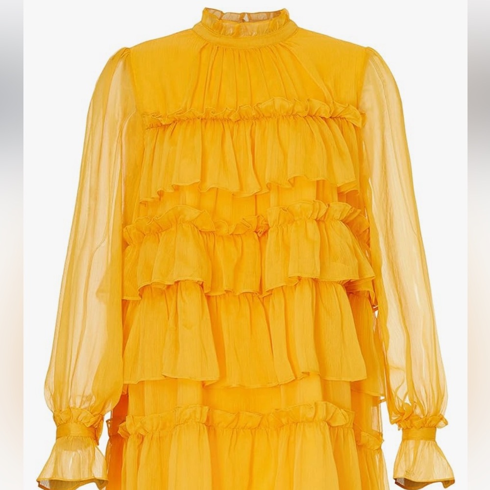 Chic Yellow Ruffled Dress